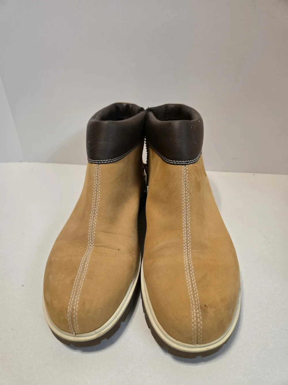 Timberland Tan Chukka Boots with Dark Brown Collar